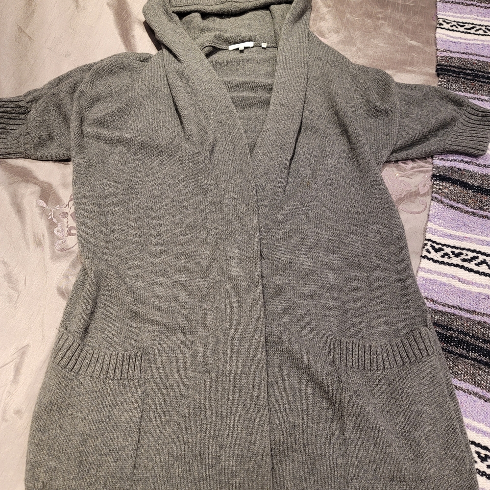 Vince Gray Cardigan Sweater Classic Knit